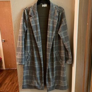 Hounds Tooth 3/4 length Trench Coat